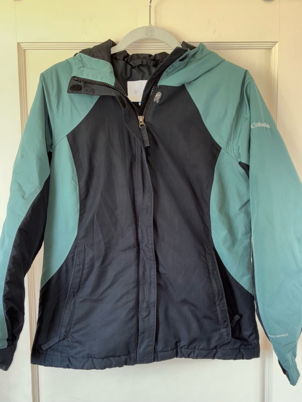 Columbia Winter Men's Small Green Black Jacket Coat Ski Omni Shield Color Block